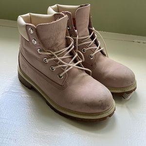 Pink timberland boots